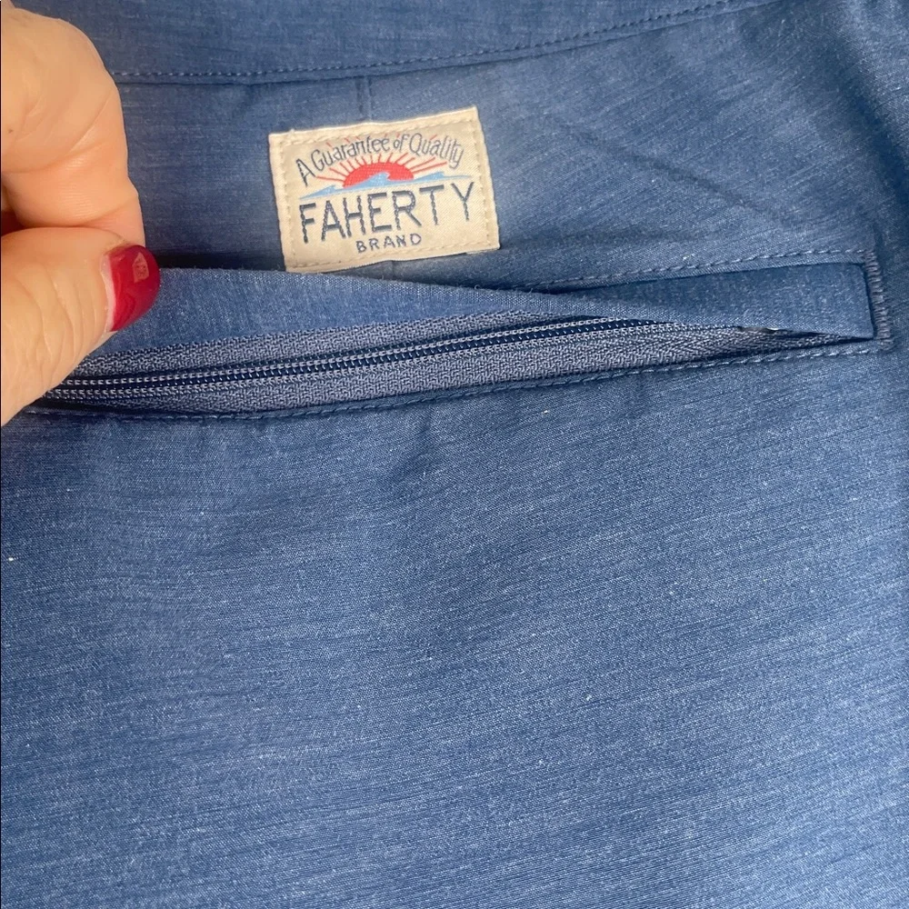 Faherty All Day Shorts 9” Inseam Pockets Drawstring Vacation Sz 38